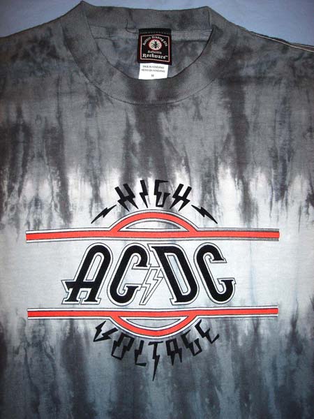   Voltage Tie Dye Patches Angus Young Bon Scott T Shirt Adult Medium